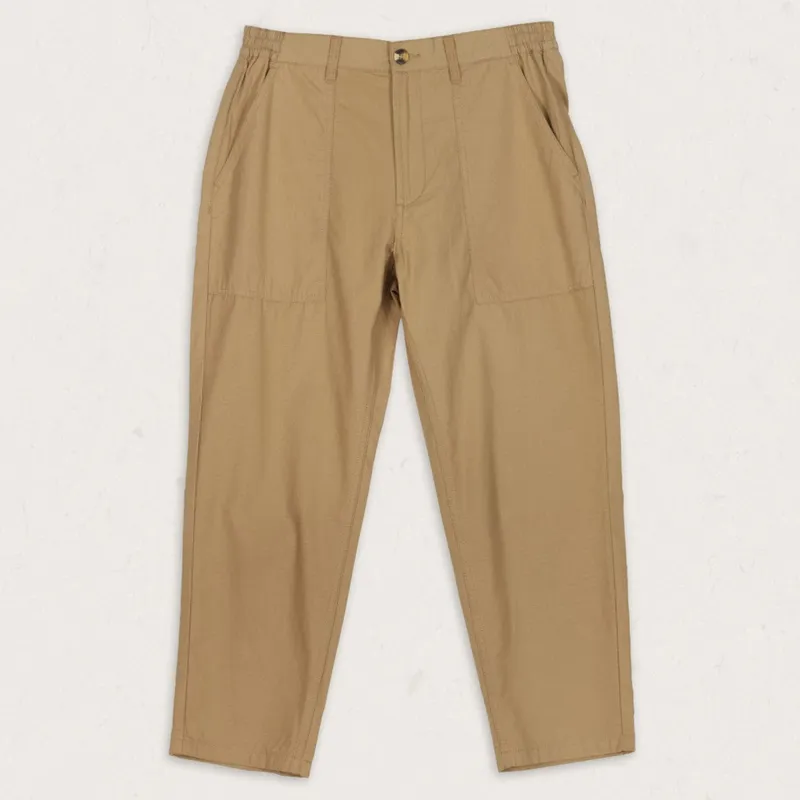 Passenger Timeless Organic Cotton Crop Trouser in Biscuit-1