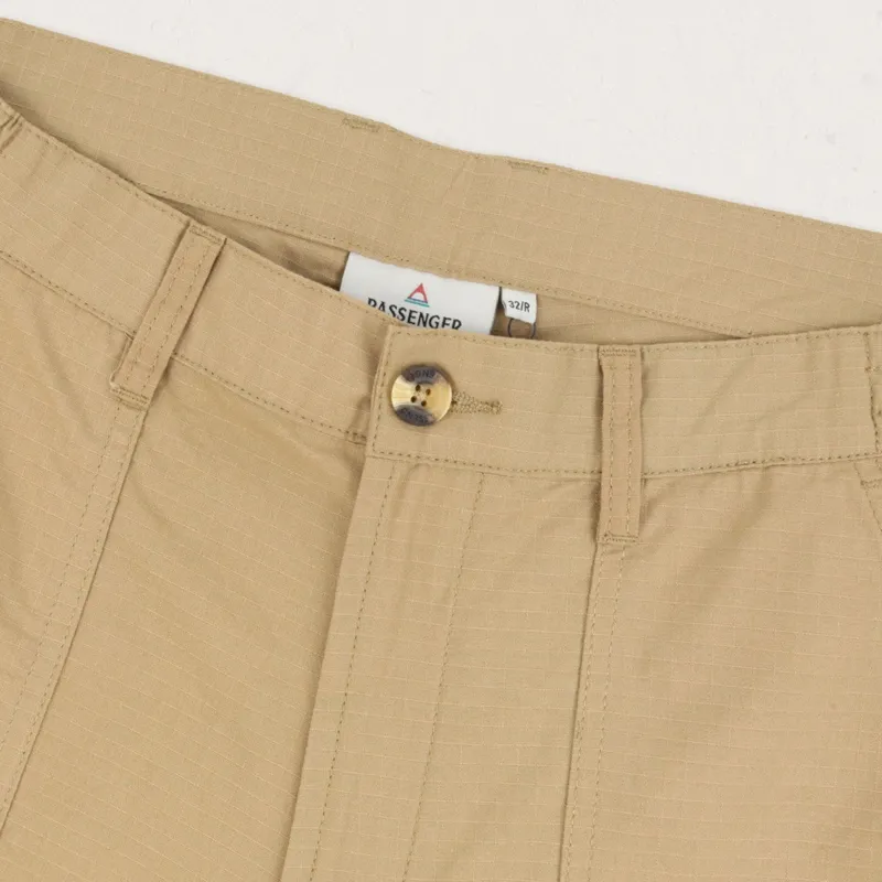 Passenger Timeless Organic Cotton Crop Trouser in Biscuit-2