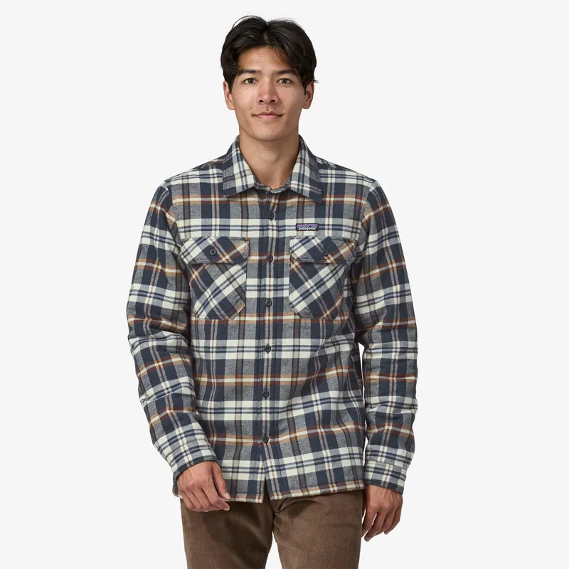 Patagonia Insulated MW Fjord Flannel Shirt in Fields: New Navy-1