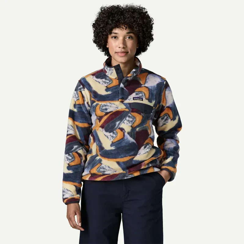 Patagonia Women's Lightweight Synchilla Snap-T Fleece Pullover in Smudge: Smolder Blue-1