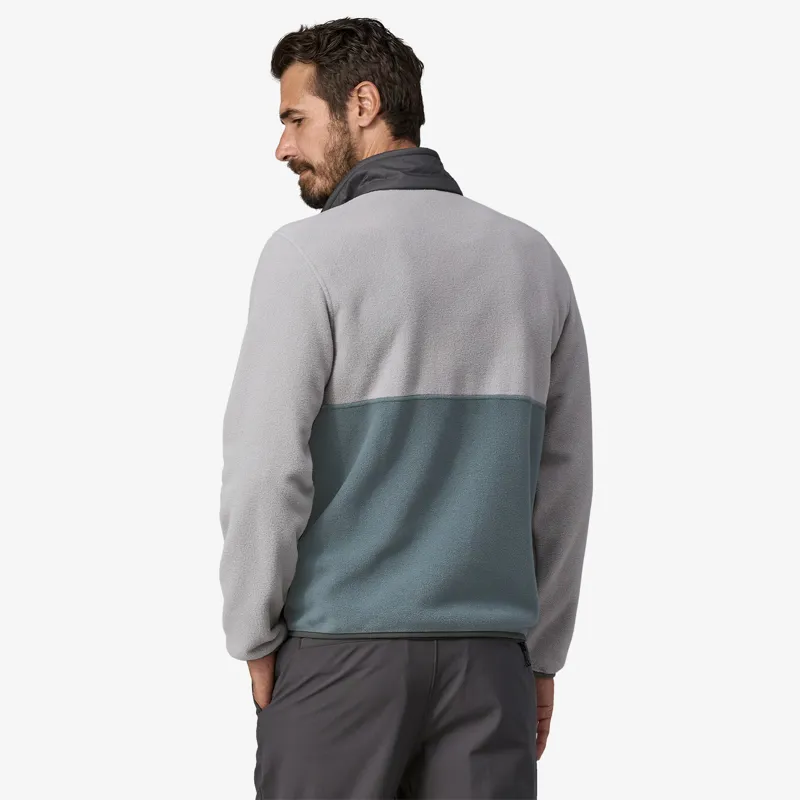 Patagonia Microdini Half-Zip Fleece Pullover in Noveau Green/Salt Grey-2