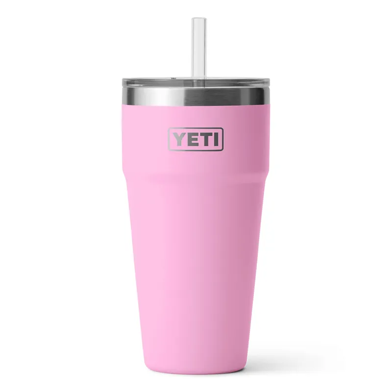 Yeti Rambler 26oz Straw Cup in Power Pink