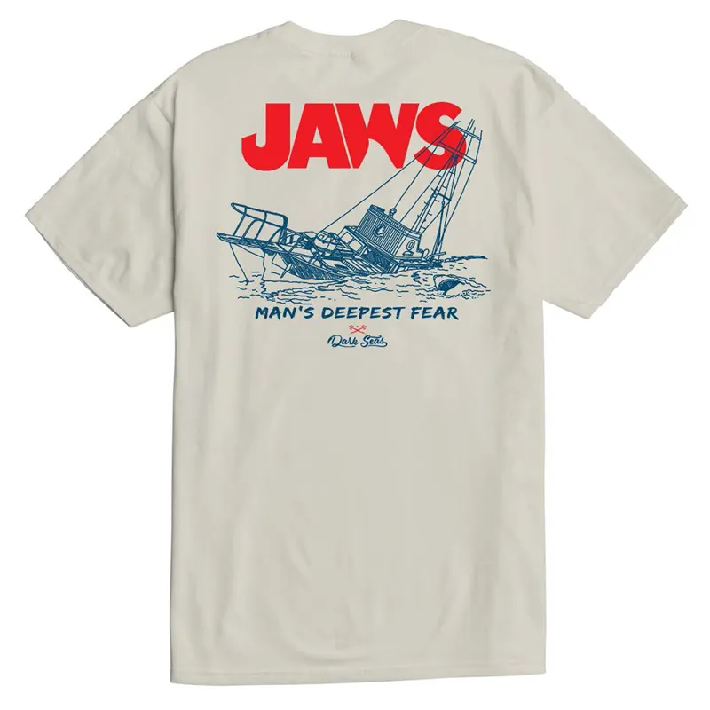 Dark Seas Jaws Collection Deepest Fear Tee in Cream