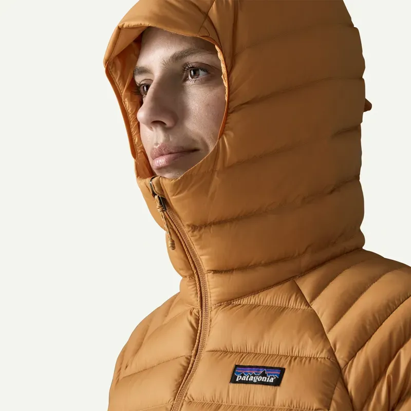 Patagonia Women's Down Sweater Hoody in Cinnamon Brown-6