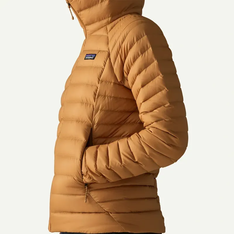 Patagonia Women's Down Sweater Hoody in Cinnamon Brown-5