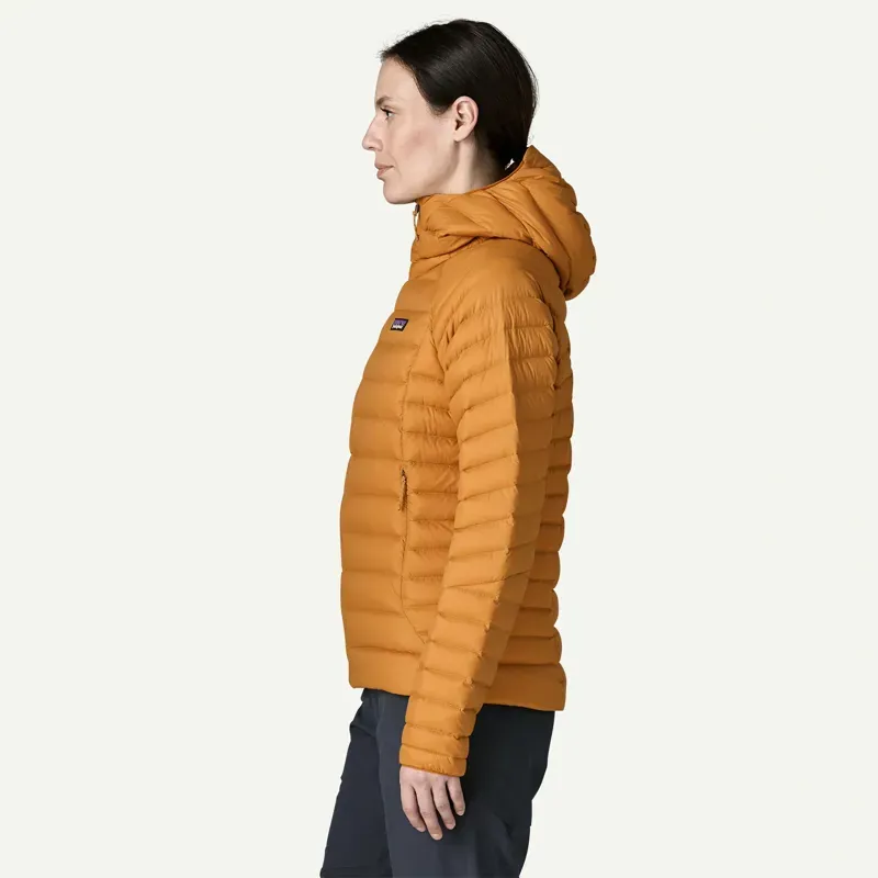 Patagonia Women's Down Sweater Hoody in Cinnamon Brown-4