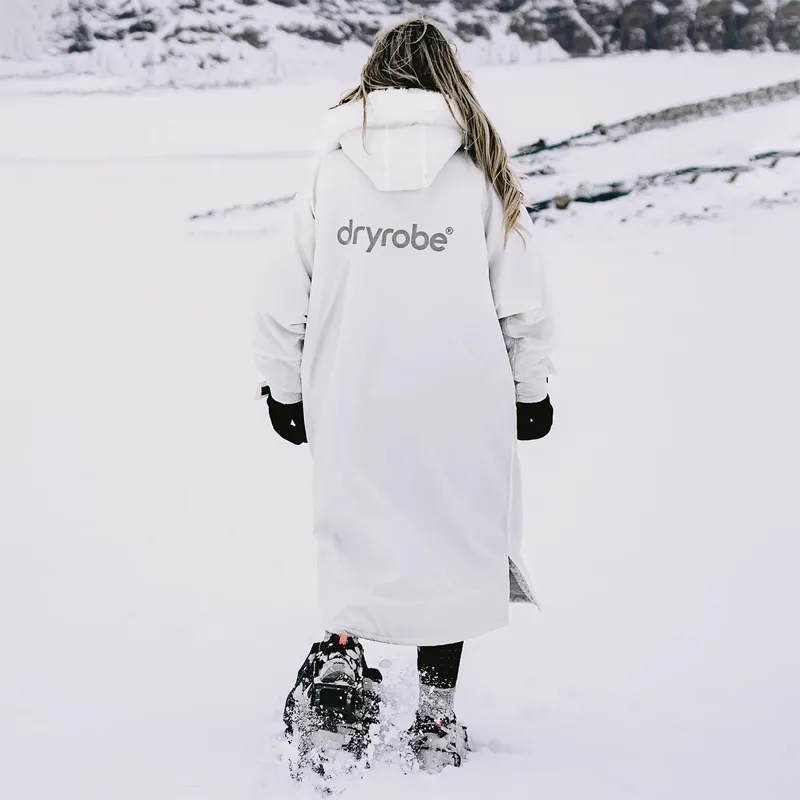 Dryrobe Advance Long Sleeve Changing Robe in Snow White-Grey-4