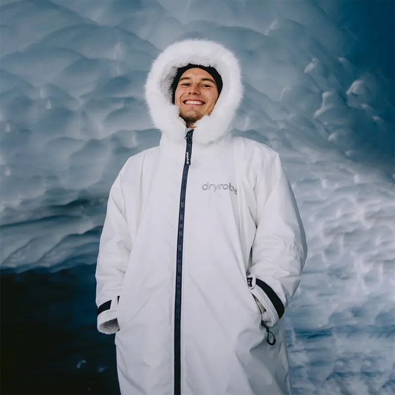 Dryrobe Advance Long Sleeve Changing Robe in Snow White-Grey-5