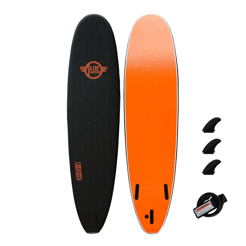 Surfworx Ribeye Mini Mal Soft Surfboard in Black Orange