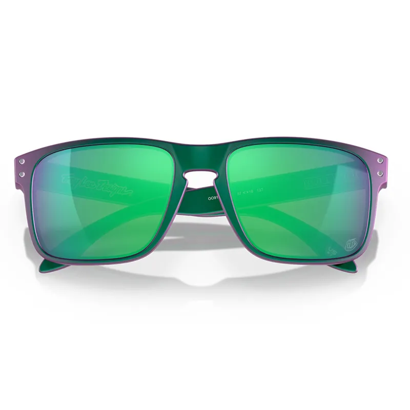 Oakley Holbrook Troy Lee Designs Sunglasses with Prizm Jade Lenses and Matte Purple Green Shift Frames-1
