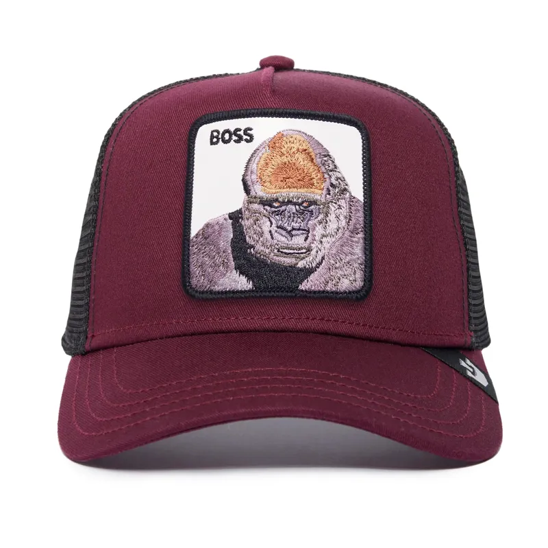 Goorin Bros The Boss Gorilla Trucker Cap in Burgundy