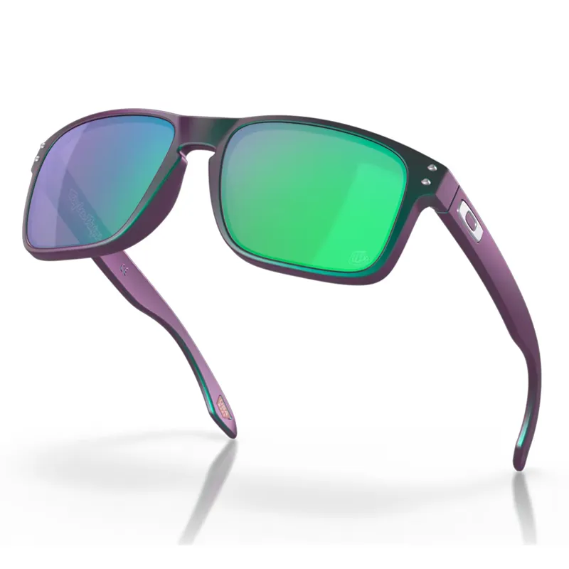 Oakley Holbrook Troy Lee Designs Sunglasses with Prizm Jade Lenses and Matte Purple Green Shift Frames-2