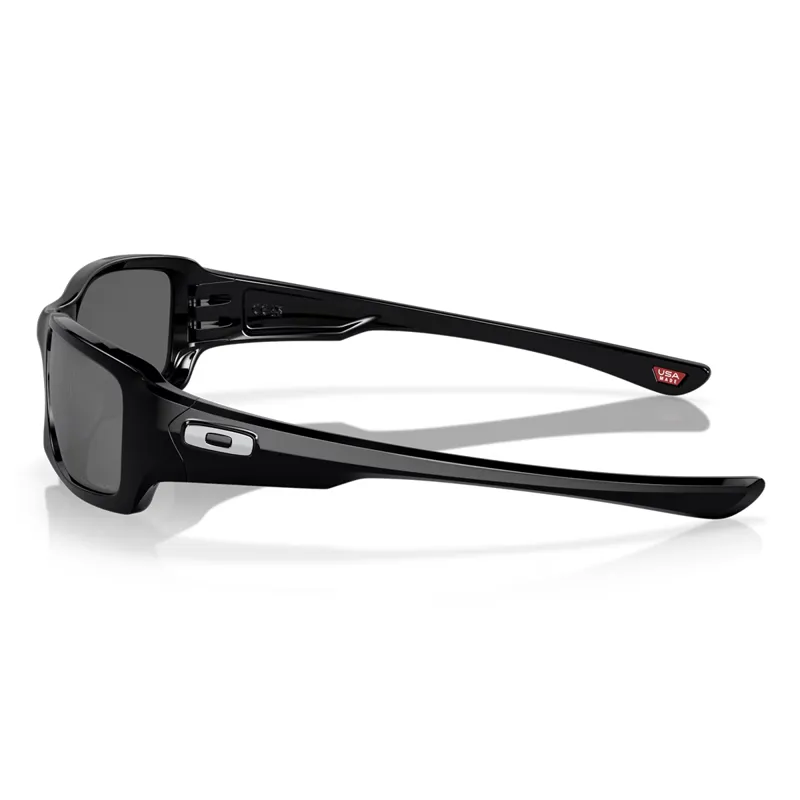 Oakley Fives Squared Sunglasses with Black Iridium Polarized Lenses and Polished Black Frame-3