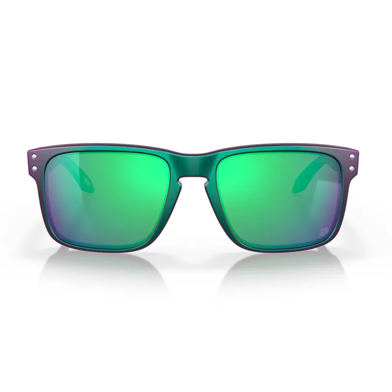 Oakley Holbrook Troy Lee Designs Sunglasses with Prizm Jade Lenses and Matte Purple Green Shift Frames-4