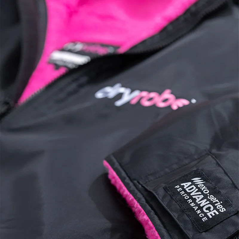 Dryrobe Advance Long Sleeve Change Robe in Black/Pink-4
