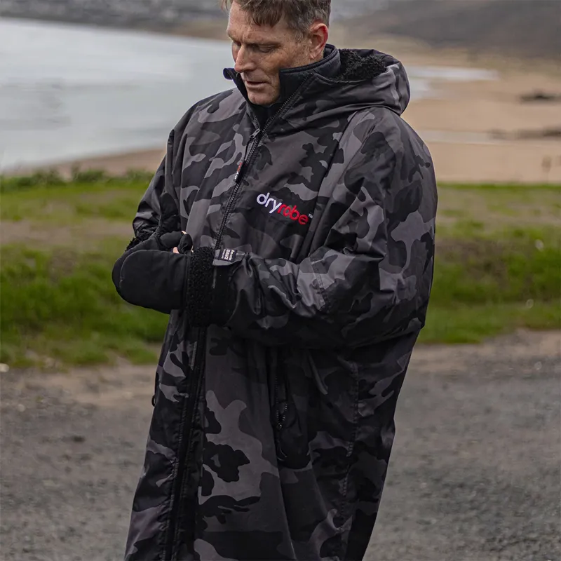 Dryrobe Advance Long Sleeve Change Robe in Black Camo/Black-2