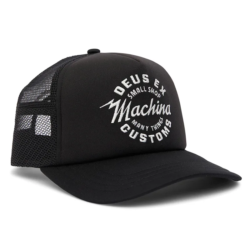 Deus Ex Machina Amped Circle Trucker Cap in Black