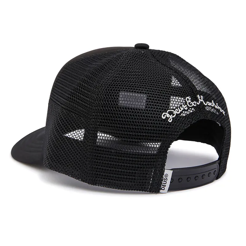 Deus Ex Machina Amped Circle Trucker Cap in Black-1