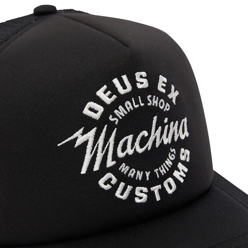 Deus Ex Machina Amped Circle Trucker Cap in Black-2