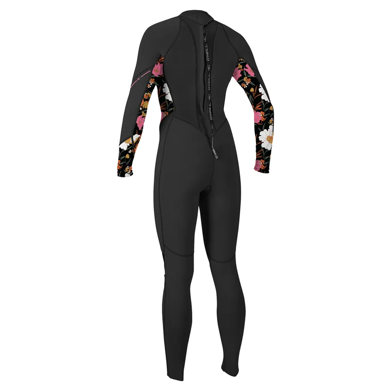 O Neill Womens Bahia 3-2mm Back Zip Wetsuit in Black-Blue Mchen-1