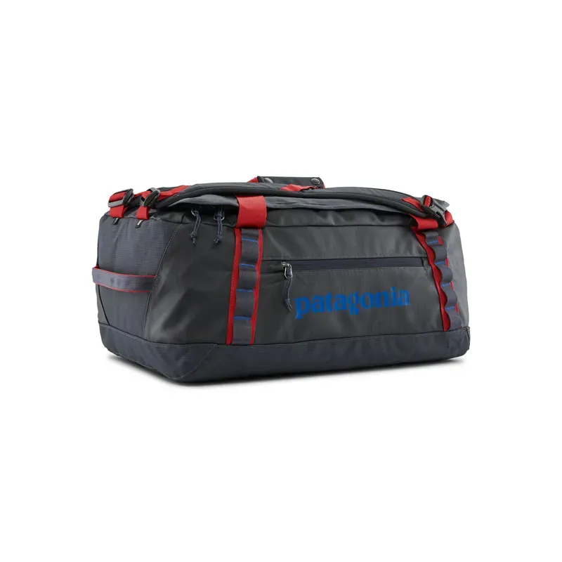 Patagonia Black Hole 40L Duffel Bag in Smolder Blue w/Amanita Red