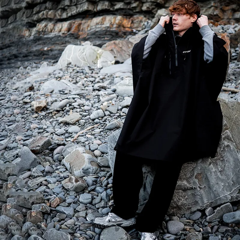 Dryrobe Adults Waterproof Poncho in Black-5