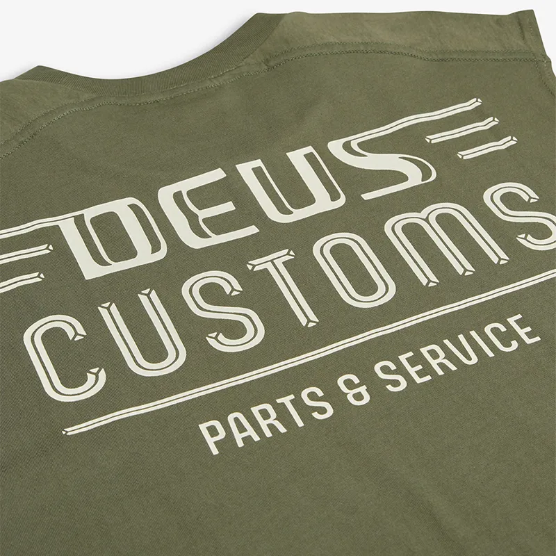 Deus Ex Machina Chrome Muscle Tee in Lichen Green-3