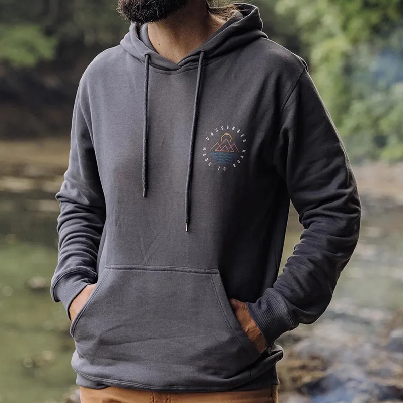 Passenger Escapism Recycled Cotton Hoodie in Faded Black-5
