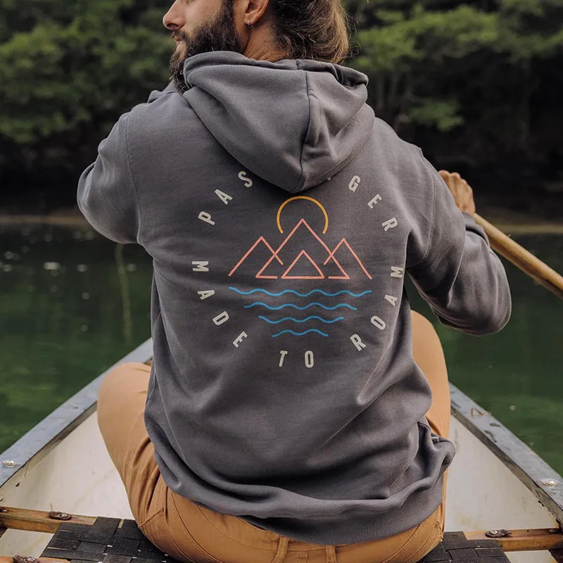 Passenger Escapism Recycled Cotton Hoodie in Faded Black-6