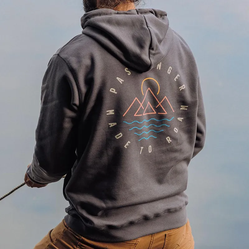 Passenger Escapism Recycled Cotton Hoodie in Faded Black-7