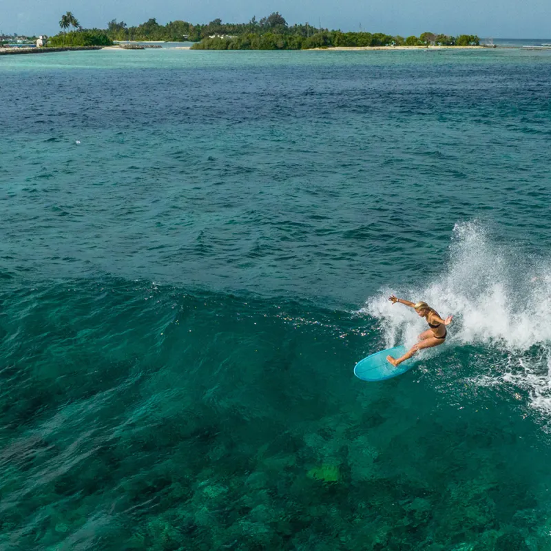 Torq Mod Fish Surfboard in Cream with Fibre Pattern - Futures-4