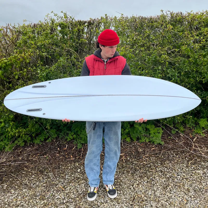 Love Machine Surfboards 6ft 6in FM Clear with Black Marble Gloss Deck  - Futures-5