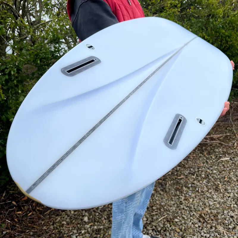 Love Machine Surfboards 6ft 6in FM Clear with Black Marble Gloss Deck  - Futures-3