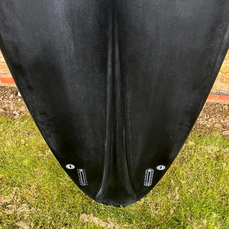 Love Machine Surfboards 6ft 6in FM Black with Grey Marble Gloss Deck - Futures-4