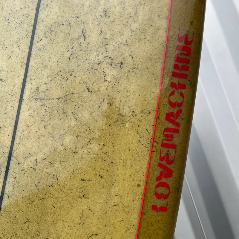 Love Machine Surfboards 7ft 8in FM Gold with Gold Marble Full Gloss - Futures-3