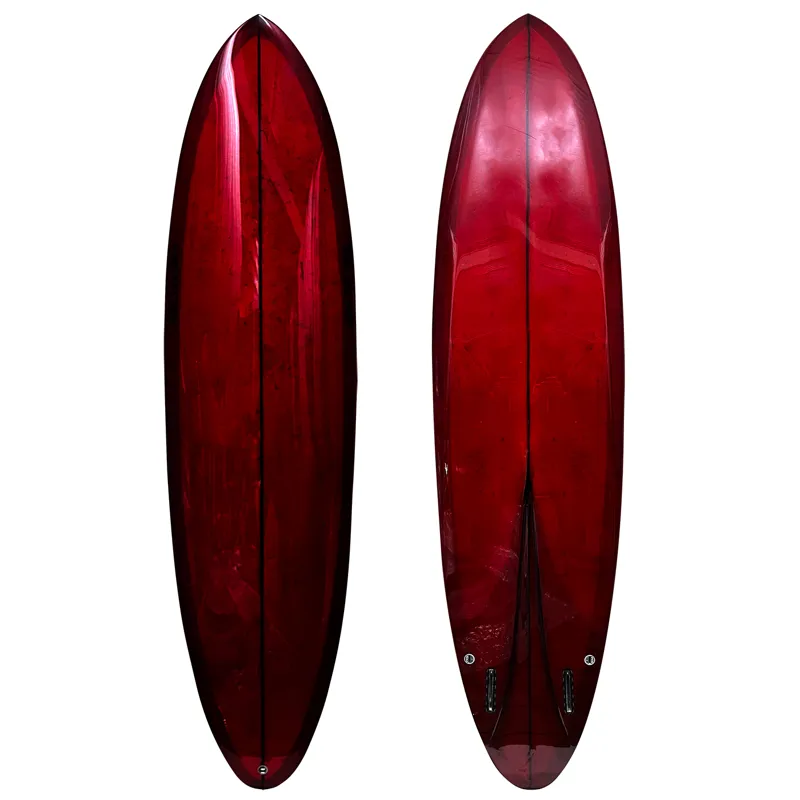 Love Machine Surfboards 7ft 8in FM Red with Red Marble Full Gloss - Futures