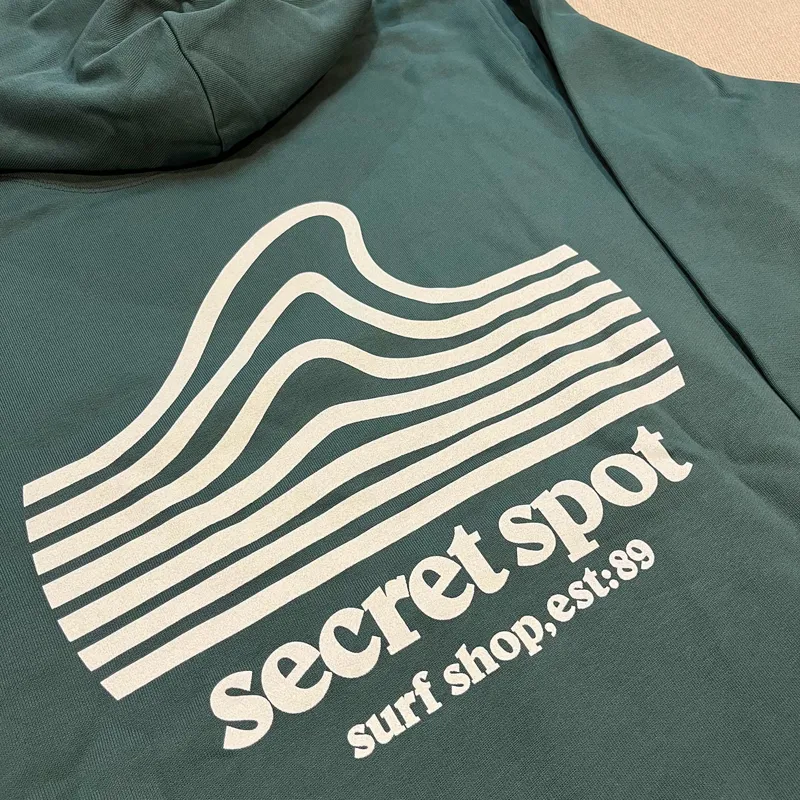 Secret Spot Logo Hoodie in Green Bay/Off White-2