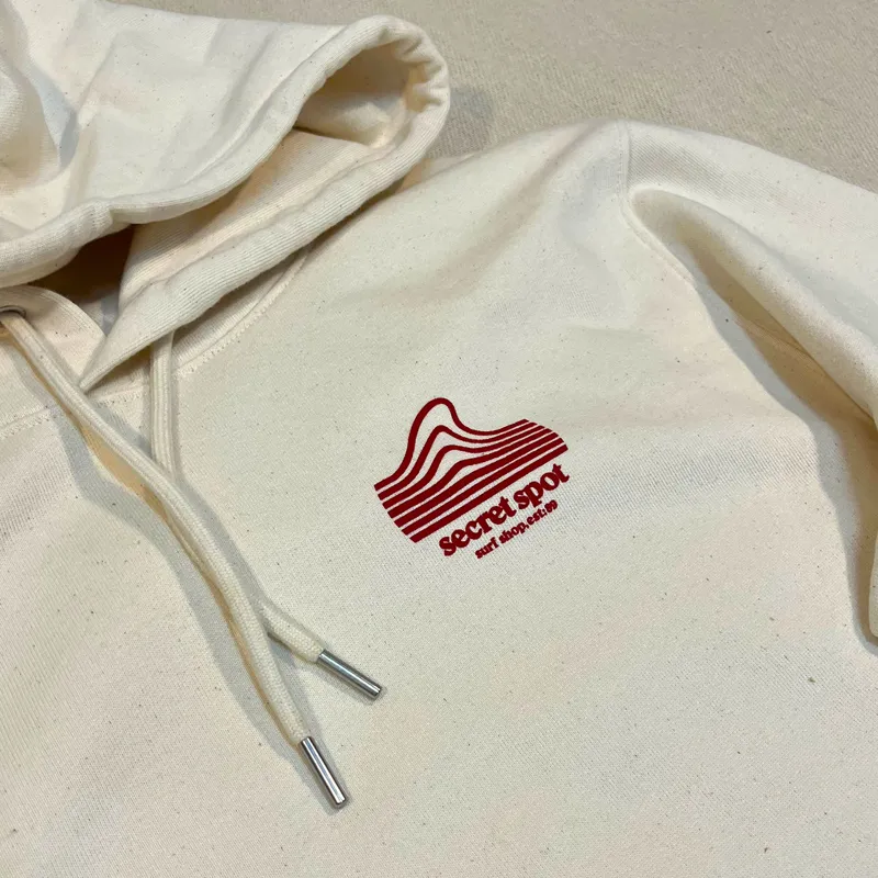 Secret Spot Logo Hoodie in Natural Raw/Red Brown-2