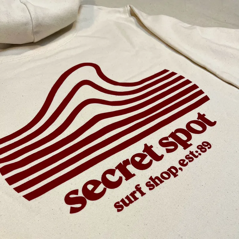 Secret Spot Logo Hoodie in Natural Raw/Red Brown-3