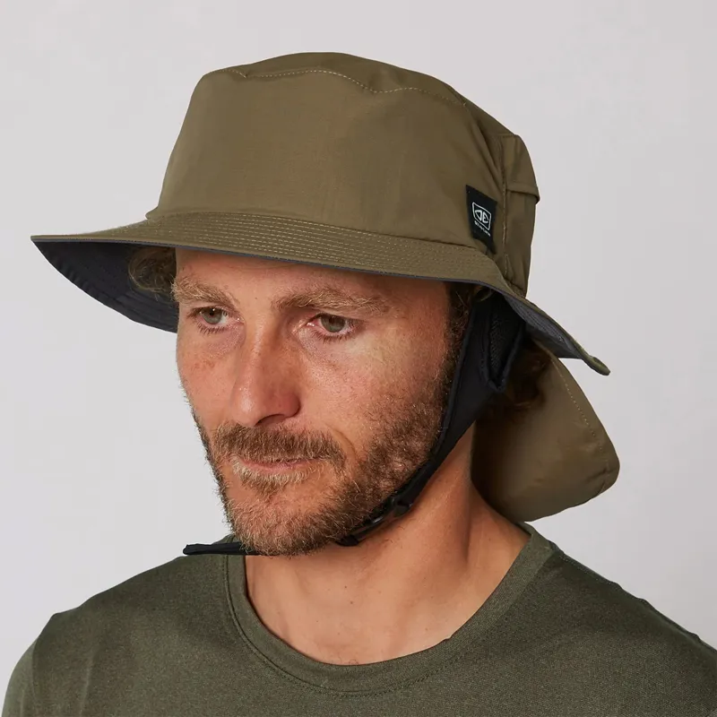 Ocean and Earth Indo Stiff Peak Surf Hat in Olive