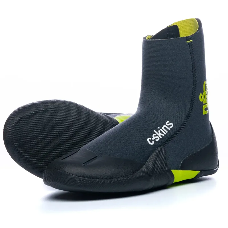 C-Skins Junior Legend 3.5mm Zipped Wetsuit Boots in Graphite/Green