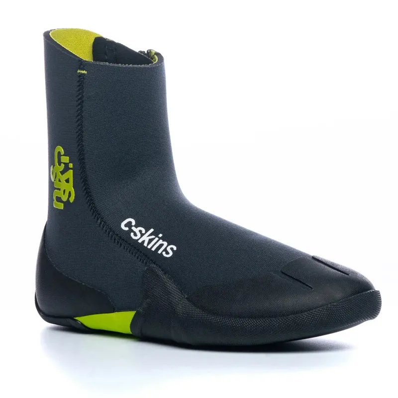 C-Skins Junior Legend 3.5mm Zipped Wetsuit Boots in Graphite/Green-1