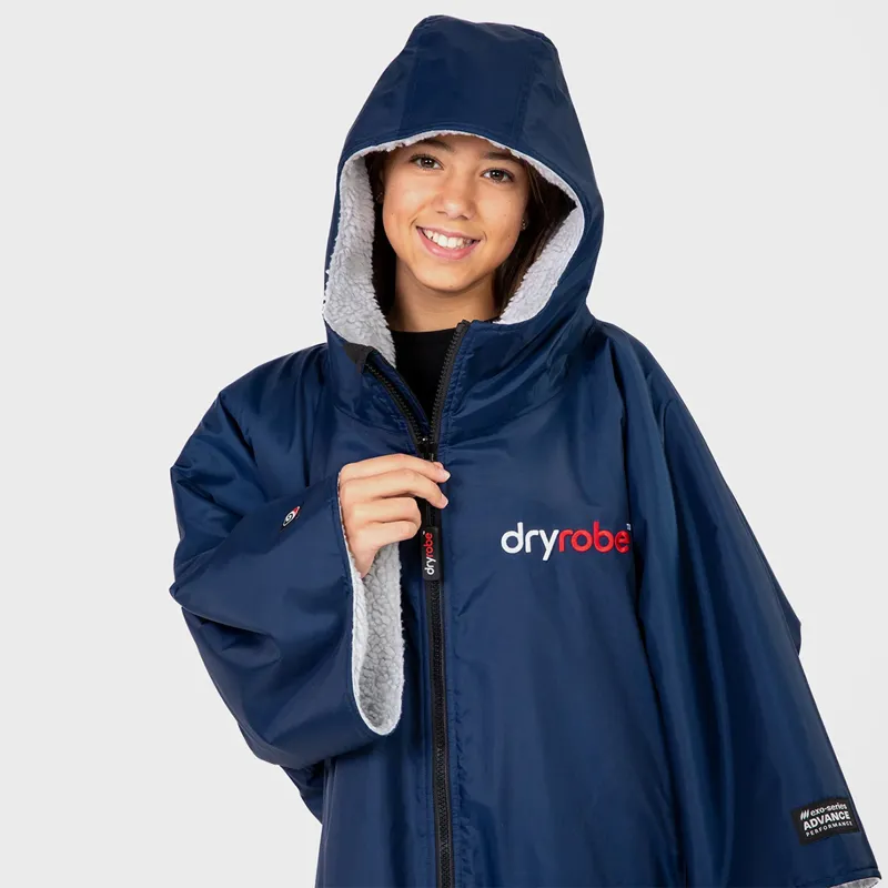 Dryrobe Advance Short Sleeve Change Robe in Navy/Grey for Ages 5-9-1