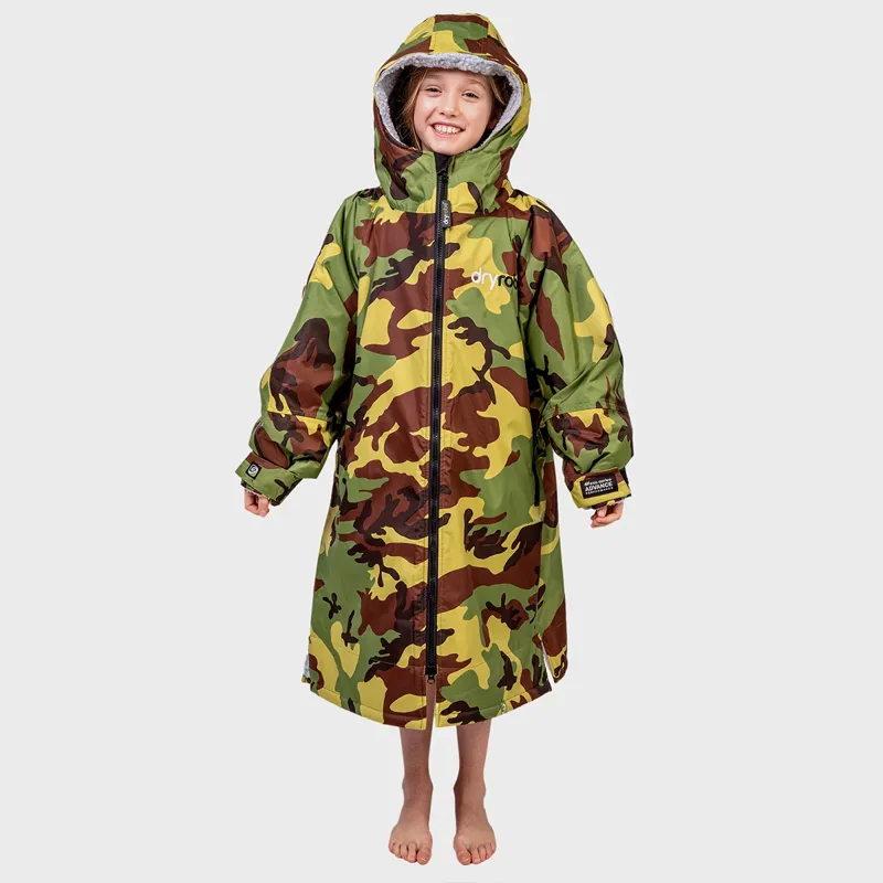 Dryrobe Advance Long Sleeve Change Robe in Camo/Grey for Age 10-14-1