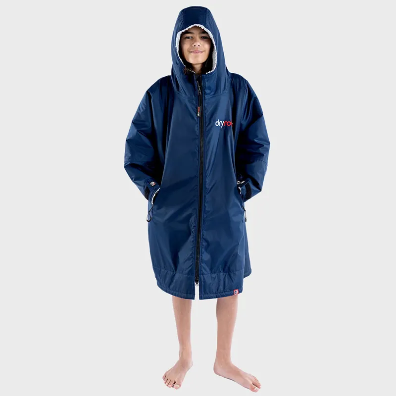 Dryrobe Advance Long Sleeve Change Robe in Navy/Grey for Ages 10-14