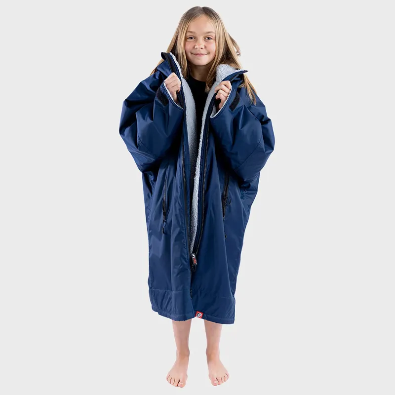 Dryrobe Advance Long Sleeve Change Robe in Navy/Grey for Ages 10-14-1