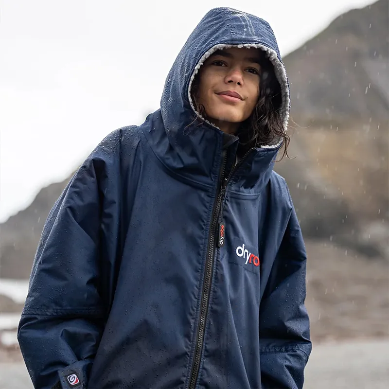 Dryrobe Advance Long Sleeve Change Robe in Navy/Grey for Ages 10-14-2