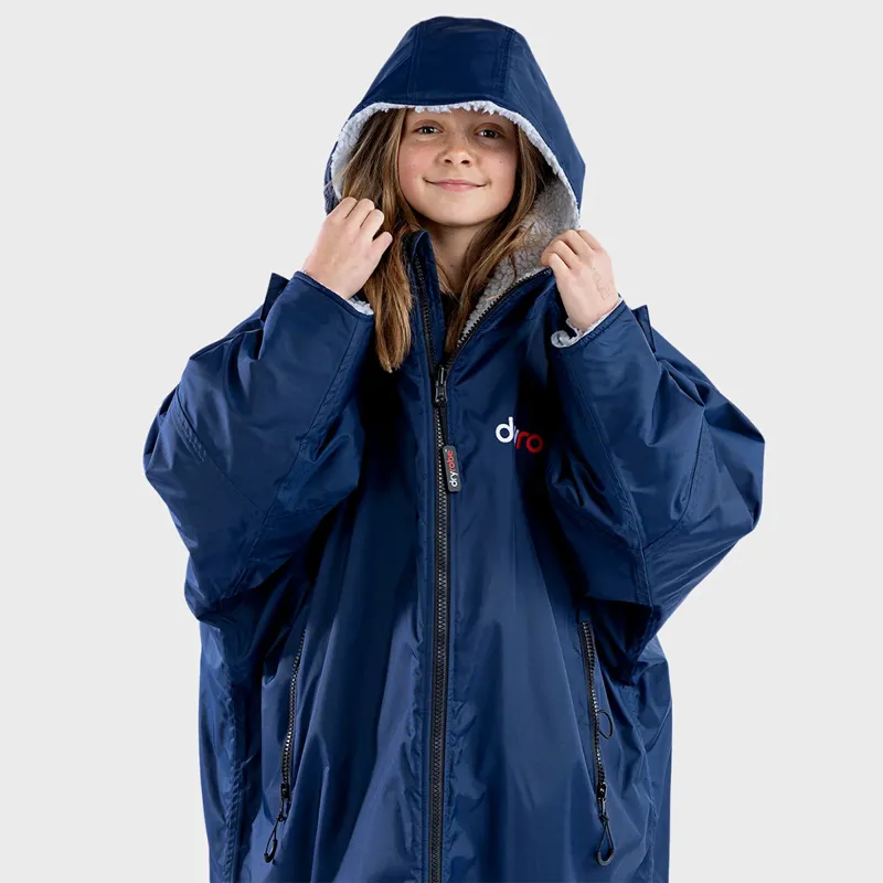 Dryrobe Advance Long Sleeve Change Robe in Navy/Grey for Ages 10-14-3