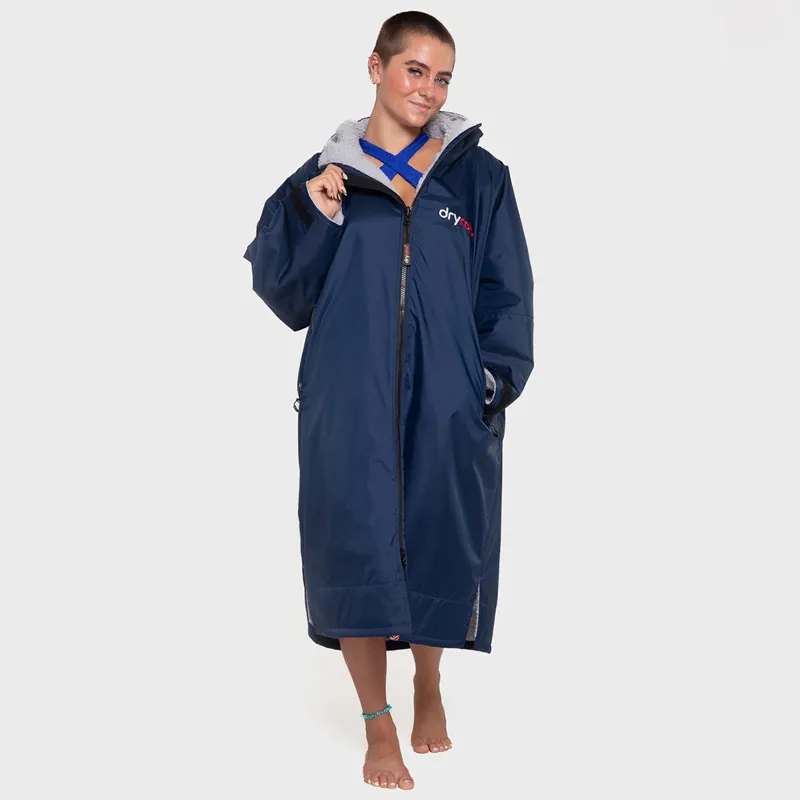 Dryrobe Advance Long Sleeve Change Robe in Navy/Grey