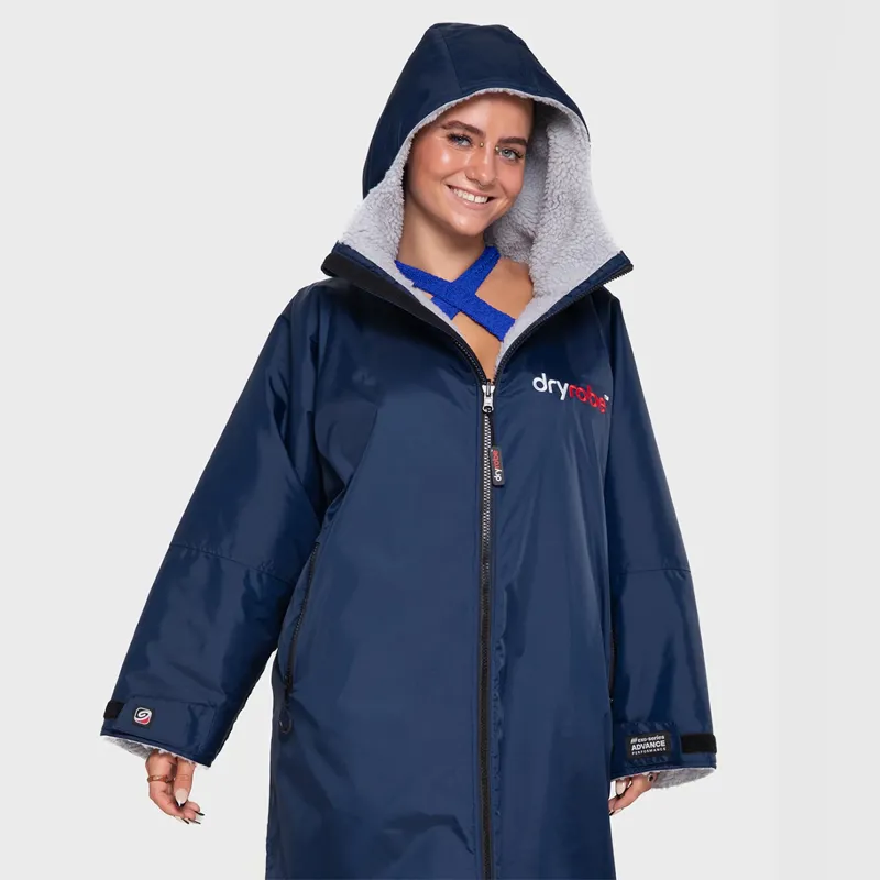 Dryrobe Advance Long Sleeve Change Robe in Navy/Grey-2